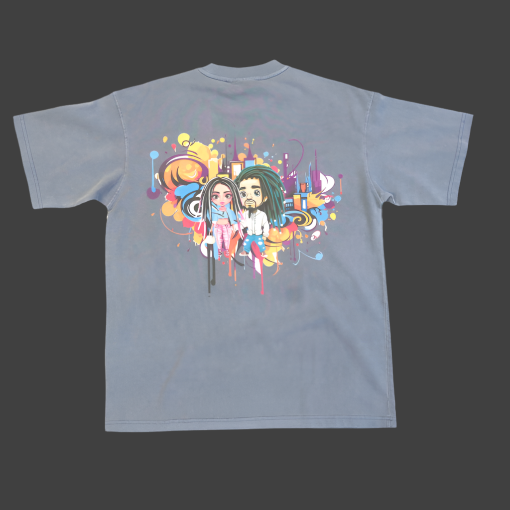 KK 100% Cotton T-Shirt Oversized Acid Washed Distressed Men Streetwear DTG Graphic Vintage Tee for men.