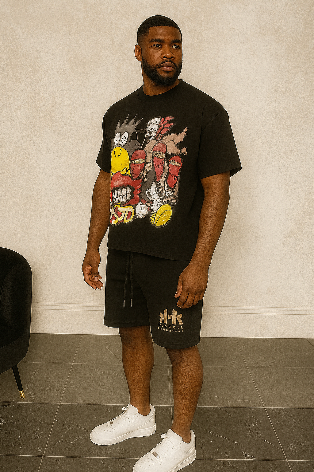 Davido men boxy t-shirt & Shorts set