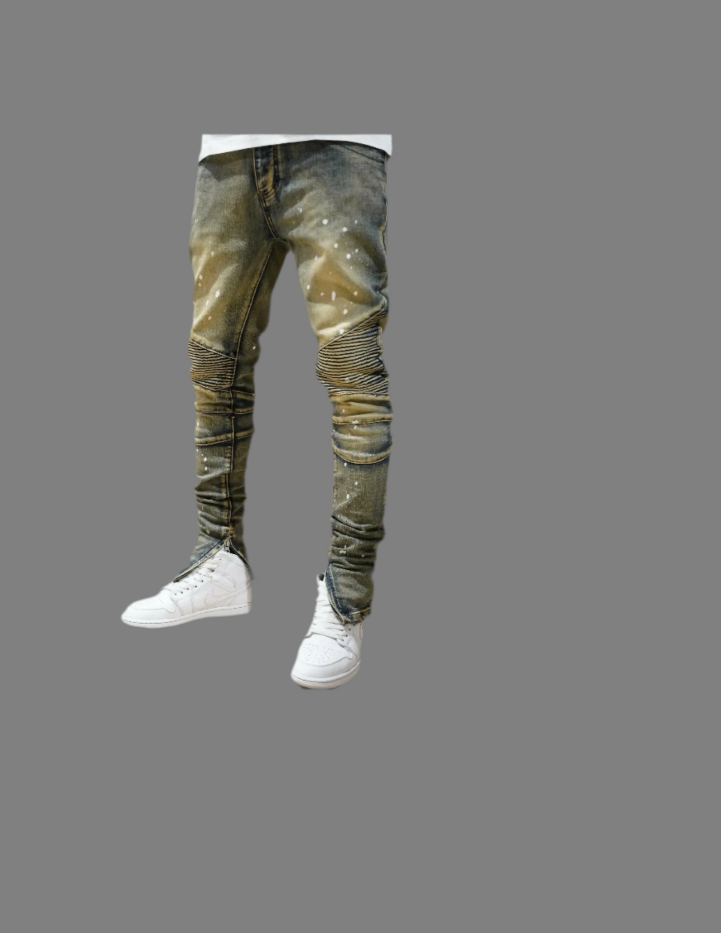 Klassik Men Weiro Stretch Nude Color Zip Open Foot men Jeans Pants are a unique and innovative addition to any wardrobe.