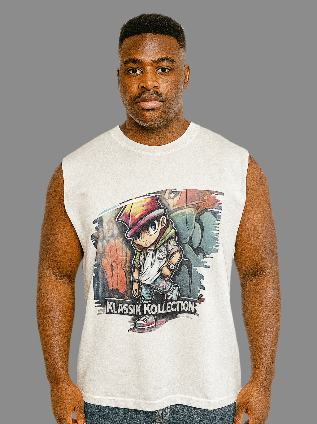 Little man oversized sleeveless men t-shirt