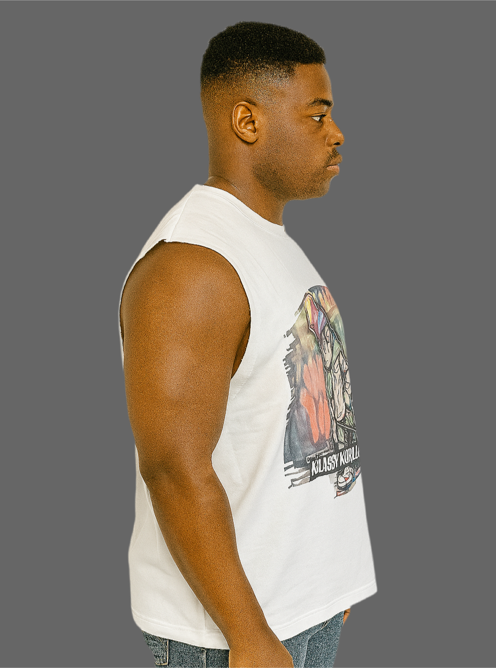 Little man oversized sleeveless men t-shirt