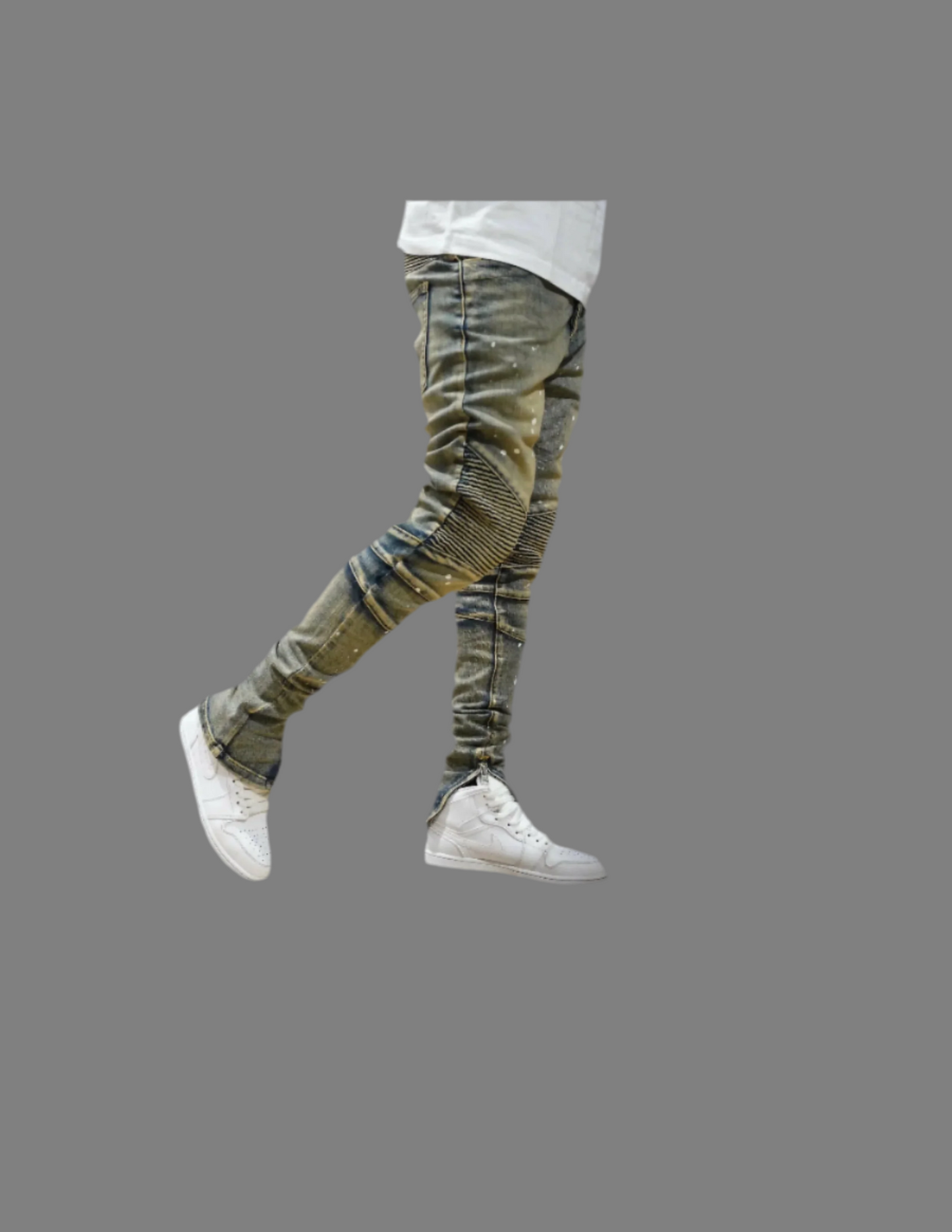 Klassik Men Weiro Stretch Nude Color Zip Open Foot men Jeans Pants are a unique and innovative addition to any wardrobe.