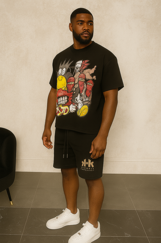 Davido men boxy t-shirt & Shorts set