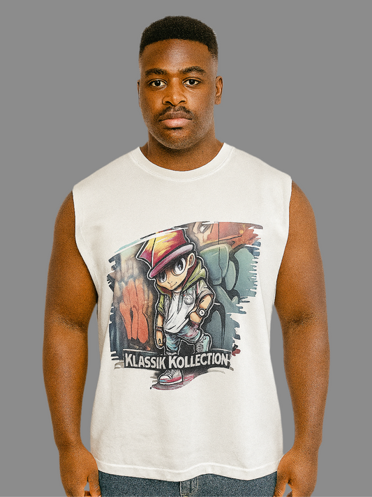 Little man oversized sleeveless men t-shirt