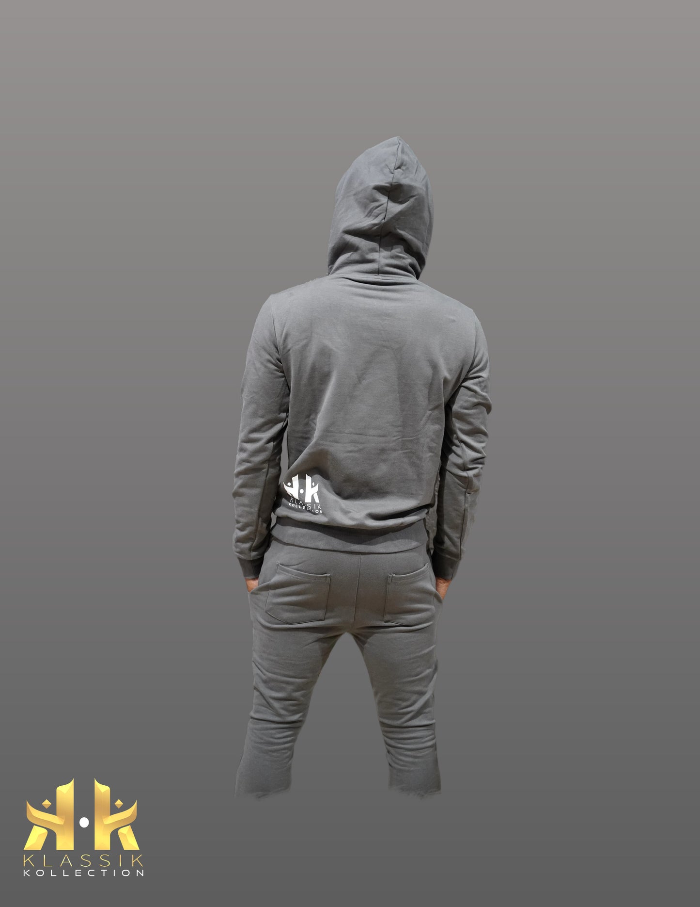 KK Men Stack Stretchy 100 % cotton Slim Fit Hoodie Long Sleve , Slim fit Joggers Set Kangaroo Long